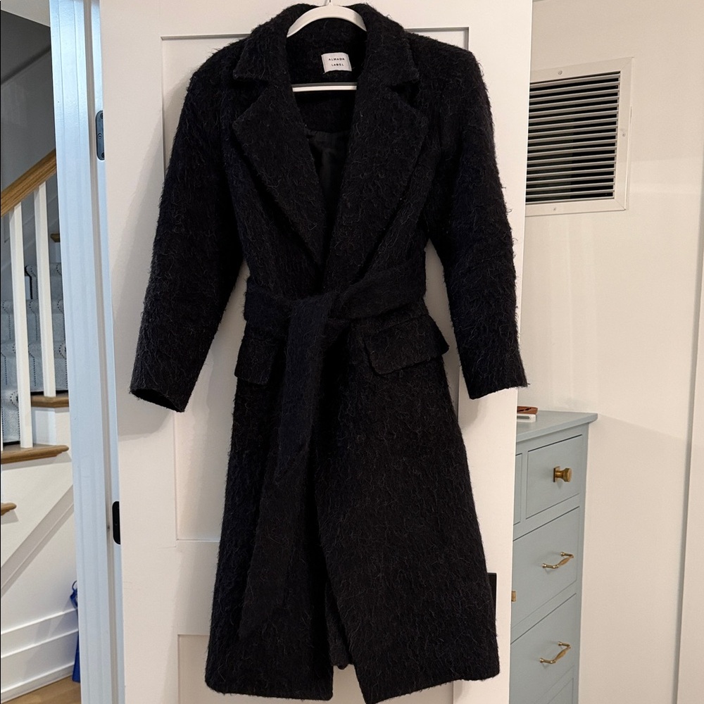 Almada Label Ivy Mohair Coat in Black